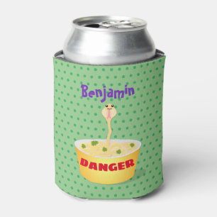 Cute noodles snake cartoon illustration humor can cooler