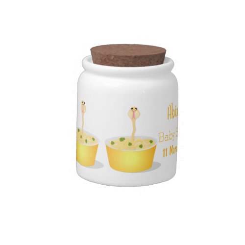 Cute noodles snake cartoon illustration humor candy jar