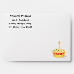 Cute noodles snake cartoon illustration humor envelope