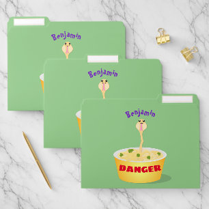 Cute noodles snake cartoon illustration humor file folder