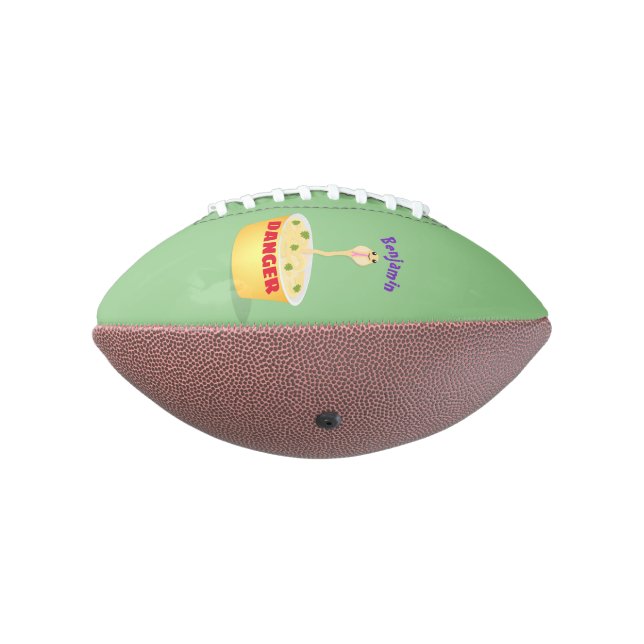 Cute noodles snake cartoon illustration humor football (Rotated 270)