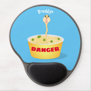 Cute noodles snake cartoon illustration humor gel mouse pad