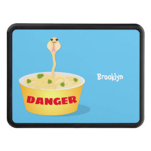 Cute noodles snake cartoon illustration humor hitch cover