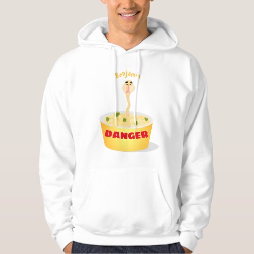 Cute noodles snake cartoon illustration humor hoodie