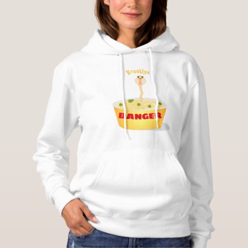 Cute noodles snake cartoon illustration humor hoodie