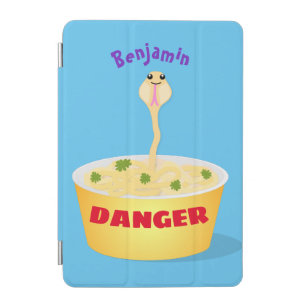 Cute noodles snake cartoon illustration humor iPad mini cover
