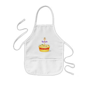Cute noodles snake cartoon illustration humor kids' apron