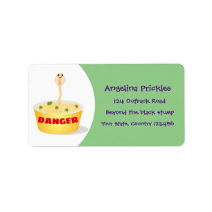 Cute noodles snake cartoon illustration humor label