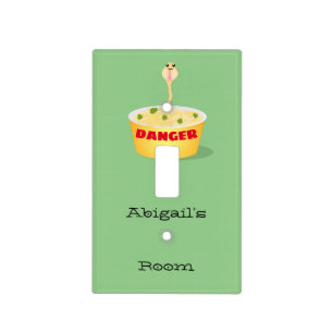 Cute noodles snake cartoon illustration humor light switch cover