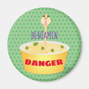 Cute noodles snake cartoon illustration humor magnet