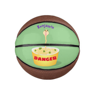 Cute noodles snake cartoon illustration humor mini basketball