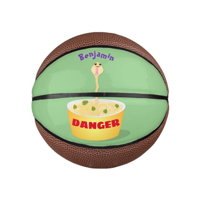 Cute noodles snake cartoon illustration humor mini basketball (Front)
