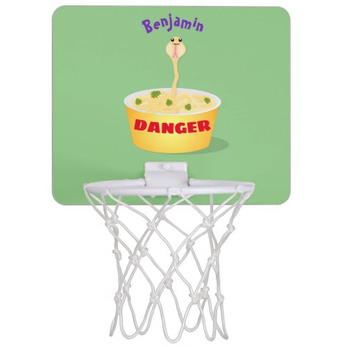 Cute noodles snake cartoon illustration humor mini basketball hoop