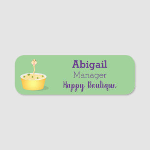 Cute noodles snake cartoon illustration humor name tag