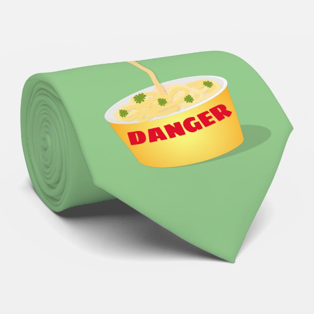 Cute noodles snake cartoon illustration humor neck tie (Rolled)
