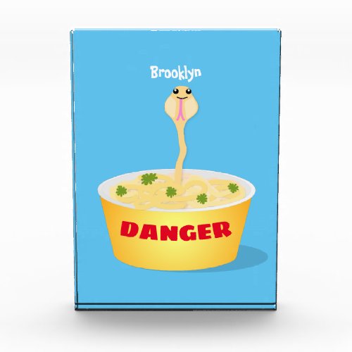 Cute noodles snake cartoon illustration humor  photo block