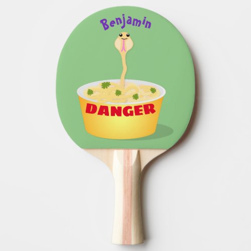 Cute noodles snake cartoon illustration humor  ping pong paddle