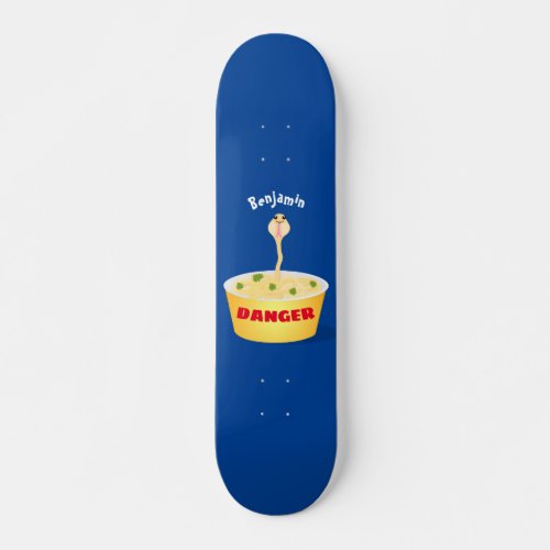 Cute noodles snake cartoon illustration humor skateboard