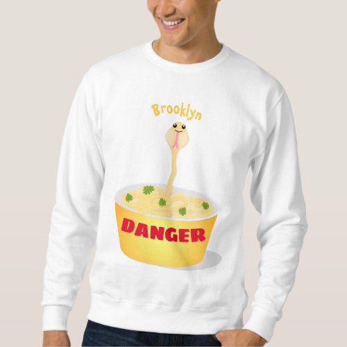 Cute noodles snake cartoon illustration humor sweatshirt