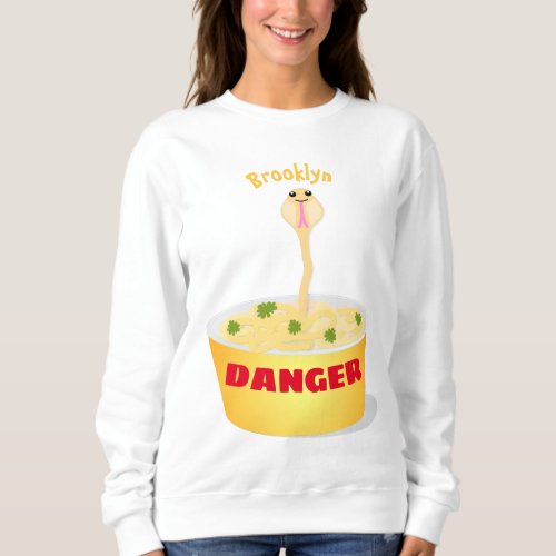 Cute noodles snake cartoon illustration humor sweatshirt