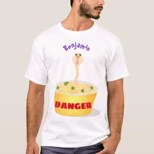 Cute noodles snake cartoon illustration humor T-Shirt