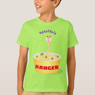 Cute noodles snake cartoon illustration humor T-Shirt