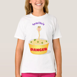 Cute noodles snake cartoon illustration humor T-Shirt