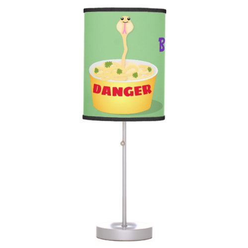 Cute noodles snake cartoon illustration humor table lamp