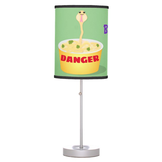 Cute noodles snake cartoon illustration humor table lamp (Front)