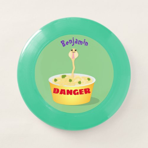 Cute noodles snake cartoon illustration humor Wham_O frisbee