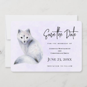 Cute Nordic Fox with Floral Designs Save The Date