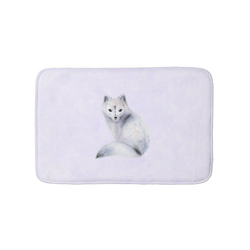 Cute Nordic Fox with Floral Markings Bath Mat