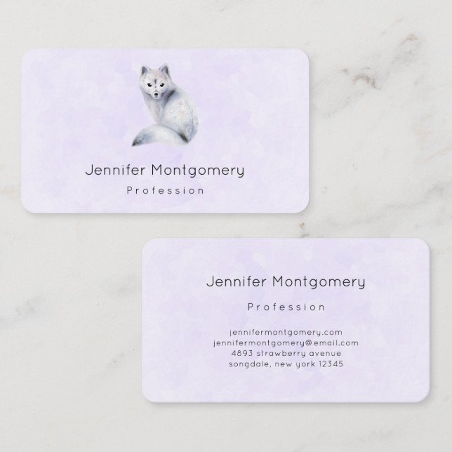 Cute Nordic Fox with Floral Markings Business Card (Front/Back)