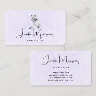 Cute Nordic Fox with Floral Markings Business Card