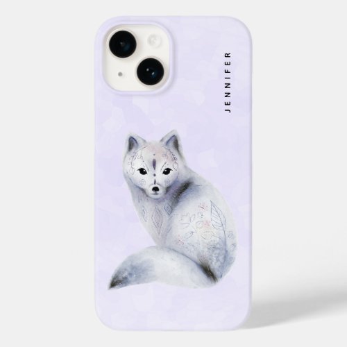 Cute Nordic Fox with Floral Markings Case_Mate iPhone 14 Case