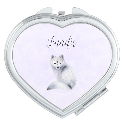 Cute Nordic Fox with Floral Markings Compact Mirror