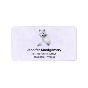 Cute Nordic Fox with Floral Markings Label