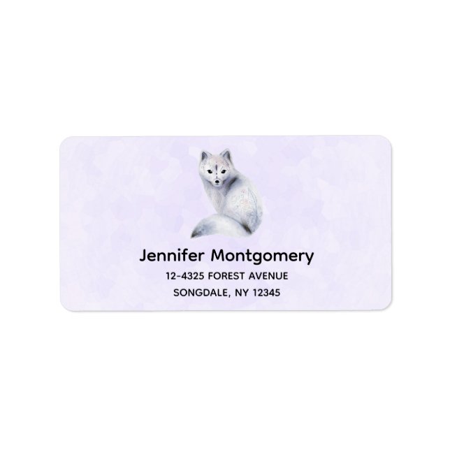 Cute Nordic Fox with Floral Markings Label (Front)