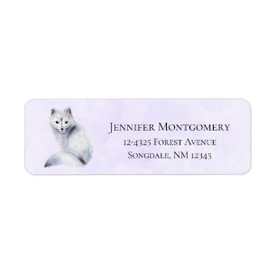 Cute Nordic Fox with Floral Markings Label