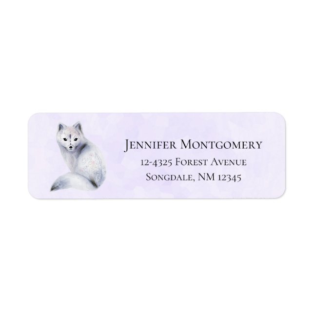 Cute Nordic Fox with Floral Markings Label (Front)