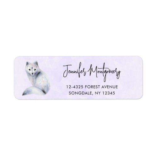 Cute Nordic Fox with Floral Markings Label