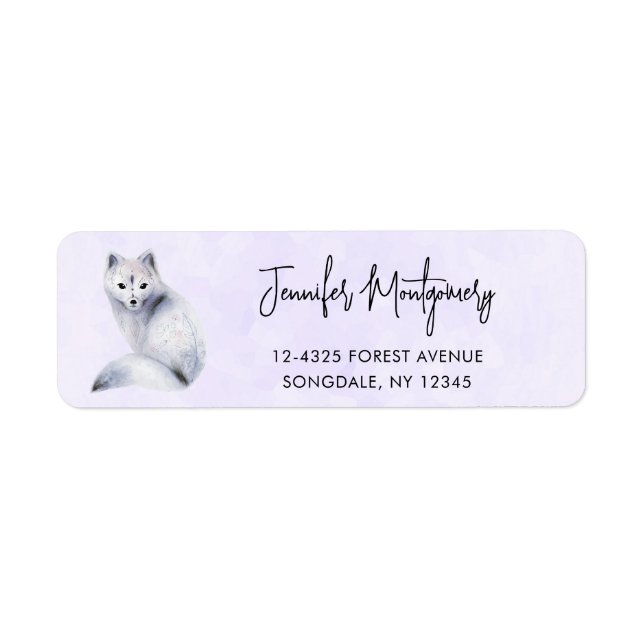 Cute Nordic Fox with Floral Markings Label (Front)