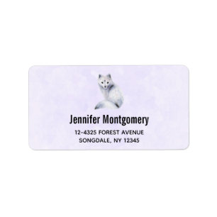 Cute Nordic Fox with Floral Markings Label