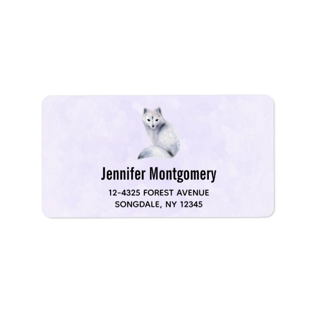 Cute Nordic Fox with Floral Markings Label (Front)