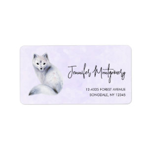 Cute Nordic Fox with Floral Markings Label