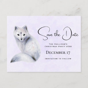 Cute Nordic Fox with Floral Markings Save the Date Invitation Postcard