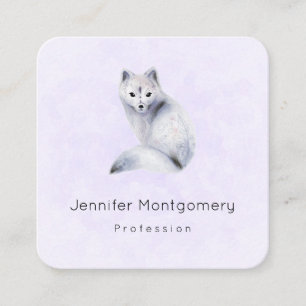 Cute Nordic Fox with Floral Markings Square Business Card