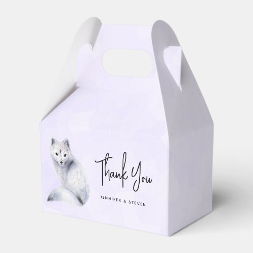 Cute Nordic Fox with Floral Markings Thank You Favor Boxes