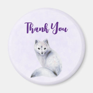 Cute Nordic Fox with Floral Markings Thank You Magnet