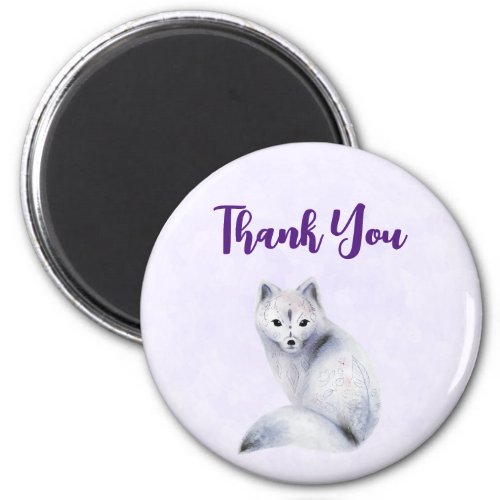 Cute Nordic Fox with Floral Markings Thank You Magnet